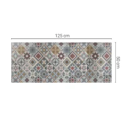 Wallfluent Dessus de table en verre trempé 125x50 cm Motif mosaïque avec ornements