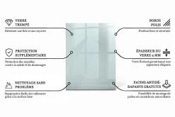 Dessus de table en verre trempé 80x60 cm Transparent-Wallfluent Clearance