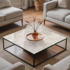 Dessus de table en verre trempé 50x50 cm Motif texturé de marbre-Wallfluent Discount