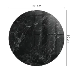 Dessus de table en verre trempé fi80 cm Motif de marbre veiné-Wallfluent Hot