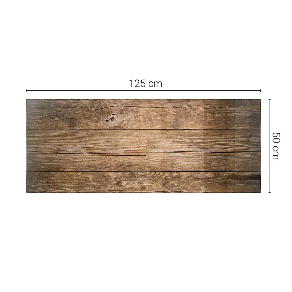 Dessus de table en verre trempé 125x50 cm Structure de planches en bois-Wallfluent Discount