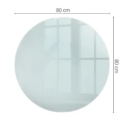Dessus de table en verre trempé fi80 cm Transparent-Wallfluent Best
