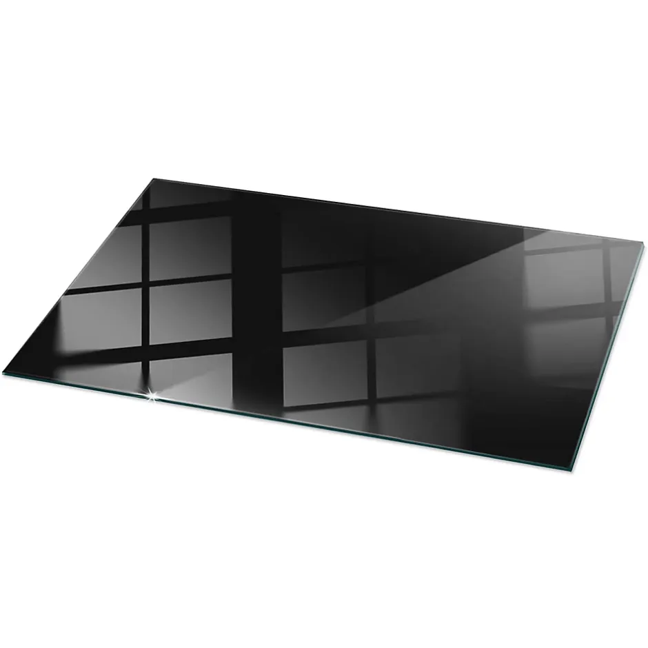 Dessus de table en verre trempé 100x50 cm Couleur noire lisse-Wallfluent Clearance