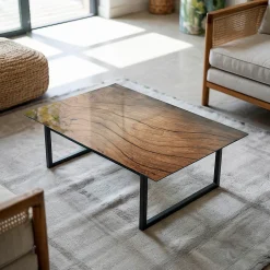 Wallfluent Dessus de table en verre trempé 80x60 cm Motif bois