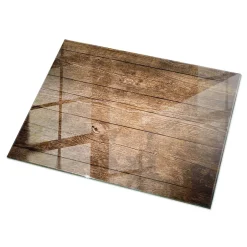 Wallfluent Dessus de table en verre trempé 120x80 cm Structure de planches en bois