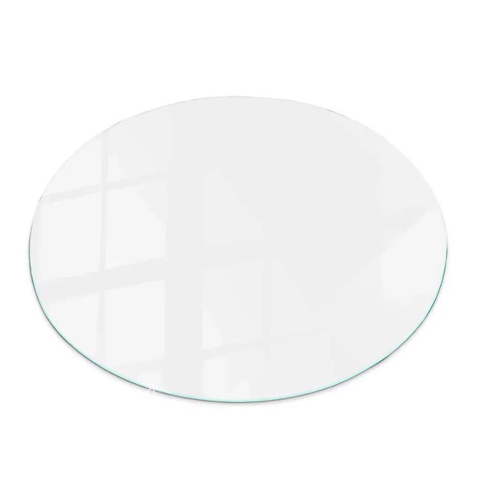 Wallfluent Dessus de table en verre trempé fi50 cm Couleur blanche lisse