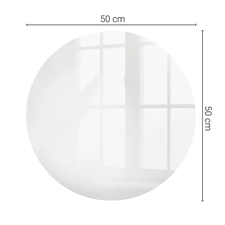 Wallfluent Dessus de table en verre trempé fi50 cm Couleur blanche lisse
