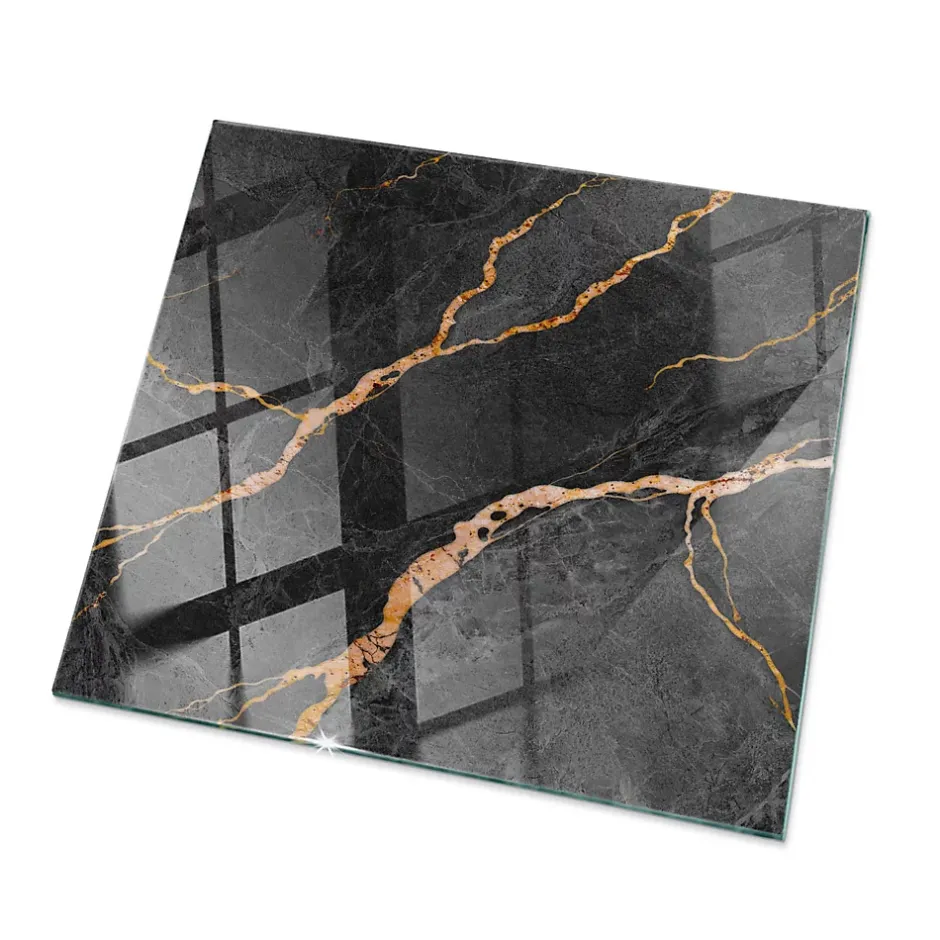 Dessus de table en verre trempé 50x50 cm Motif marbré avec veines-Wallfluent Sale