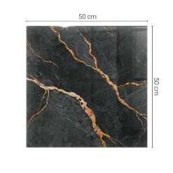 Dessus de table en verre trempé 50x50 cm Motif marbré avec veines-Wallfluent Sale