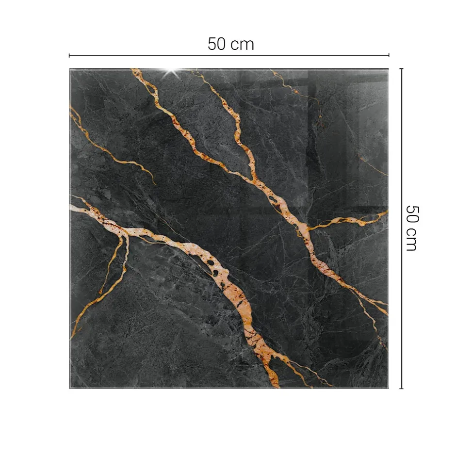 Dessus de table en verre trempé 50x50 cm Motif marbré avec veines-Wallfluent Sale