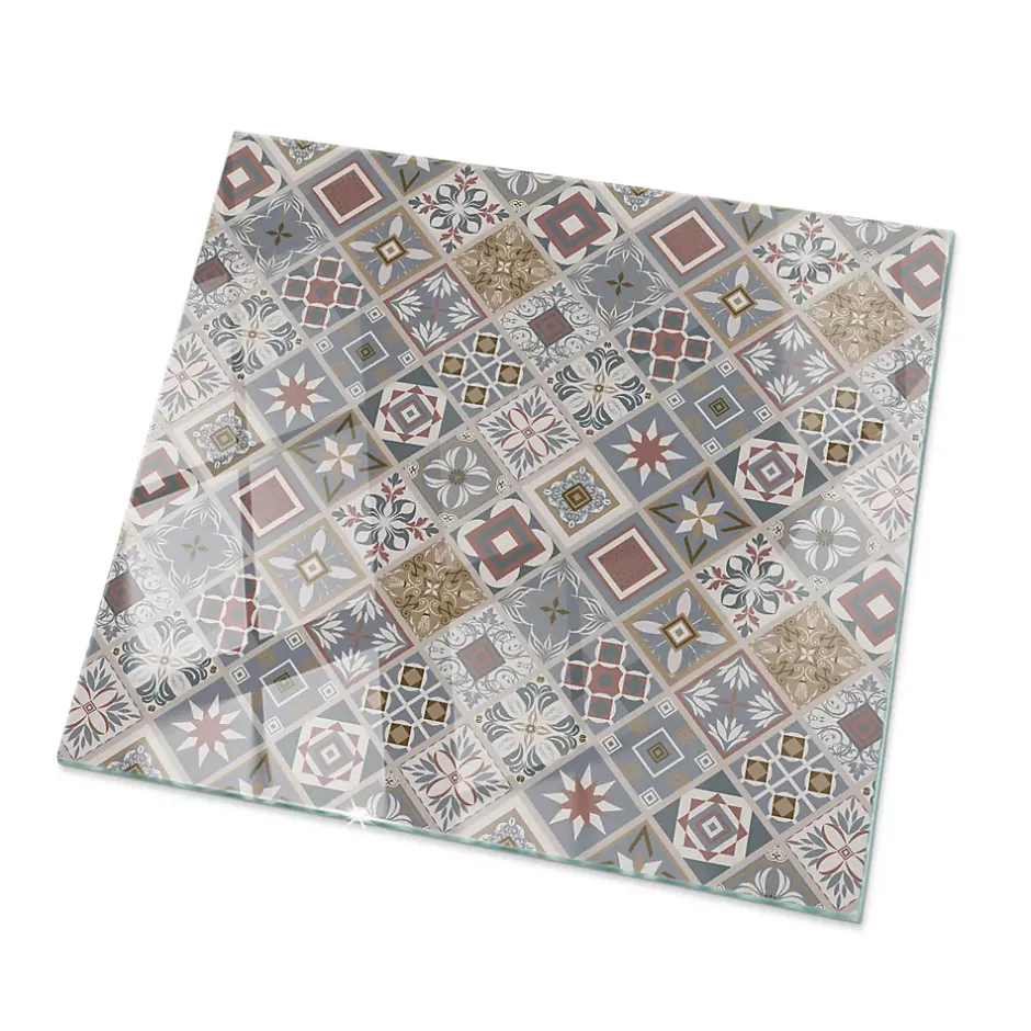 Dessus de table en verre trempé 60x60 cm Motif mosaïque avec ornements-Wallfluent Clearance