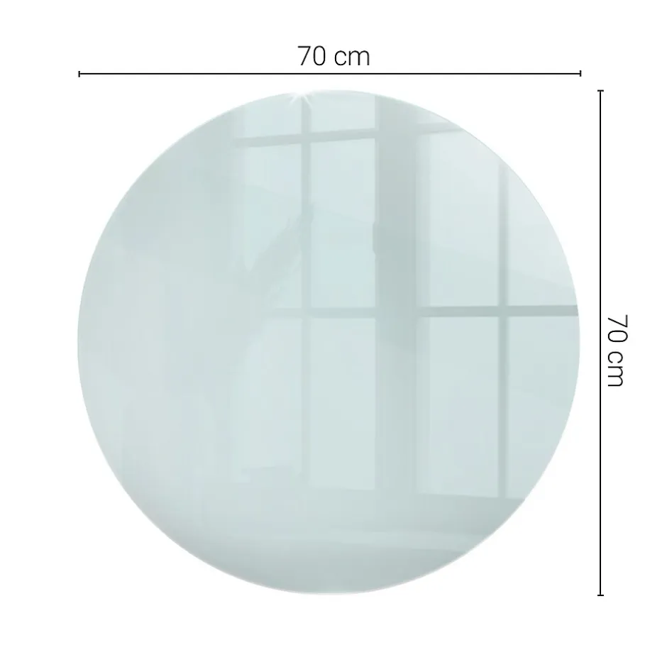 Wallfluent Dessus de table en verre trempé fi70 cm Transparent