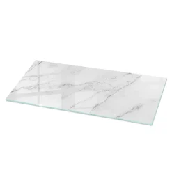 Wallfluent Dessus de table en verre trempé 125x50 cm Motif de surface en marbre