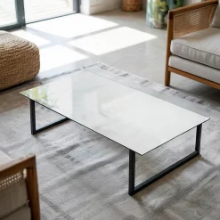 Wallfluent Dessus de table en verre trempé 140x70 cm Couleur blanche lisse