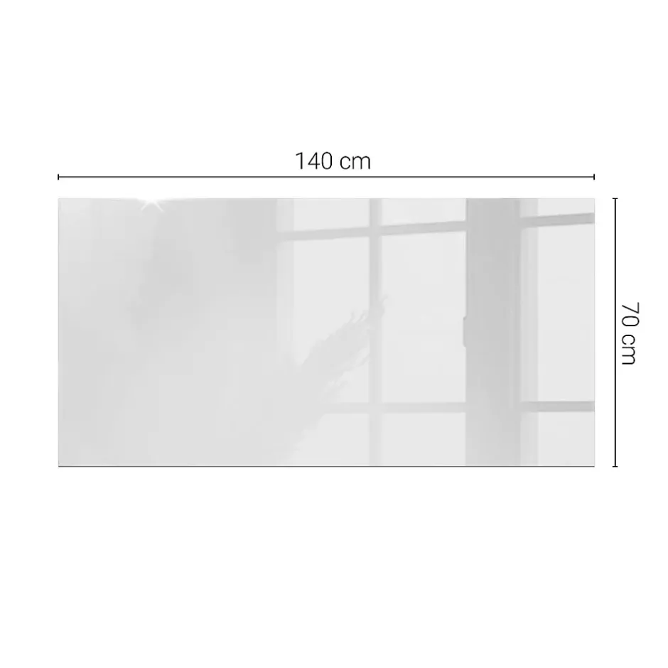 Wallfluent Dessus de table en verre trempé 140x70 cm Couleur blanche lisse