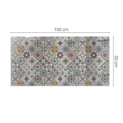 Wallfluent Dessus de table en verre trempé 100x50 cm Motif mosaïque avec ornements