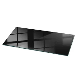Dessus de table en verre trempé 125x50 cm Couleur noire lisse-Wallfluent New