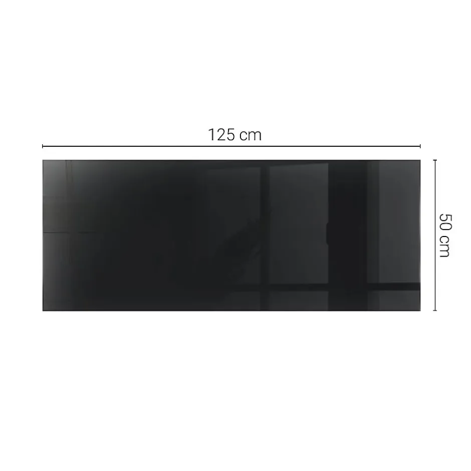 Dessus de table en verre trempé 125x50 cm Couleur noire lisse-Wallfluent New