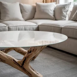 Dessus de table en verre trempé fi70 cm Couleur blanche lisse-Wallfluent New