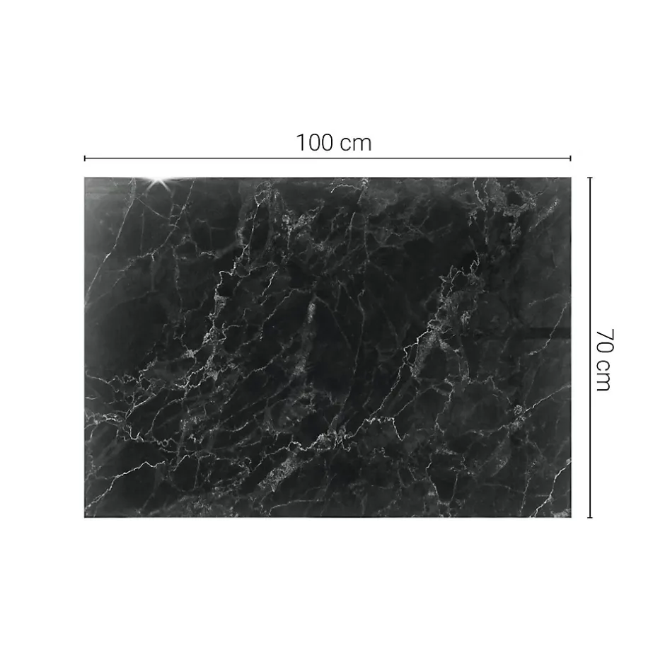 Dessus de table en verre trempé 100x70 cm Motif de marbre veiné-Wallfluent Sale
