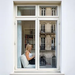 DIMEXACT - Brise vue pour fenêtre à grand vitrage vis-à-vis lointain - alu clair - 152 cm x 0.5 m - en Rouleau-