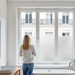 DIMEXACT - Film adhésif anti-regard mat translucide pour extérieur - 152 cm x 1 m - en Rouleau