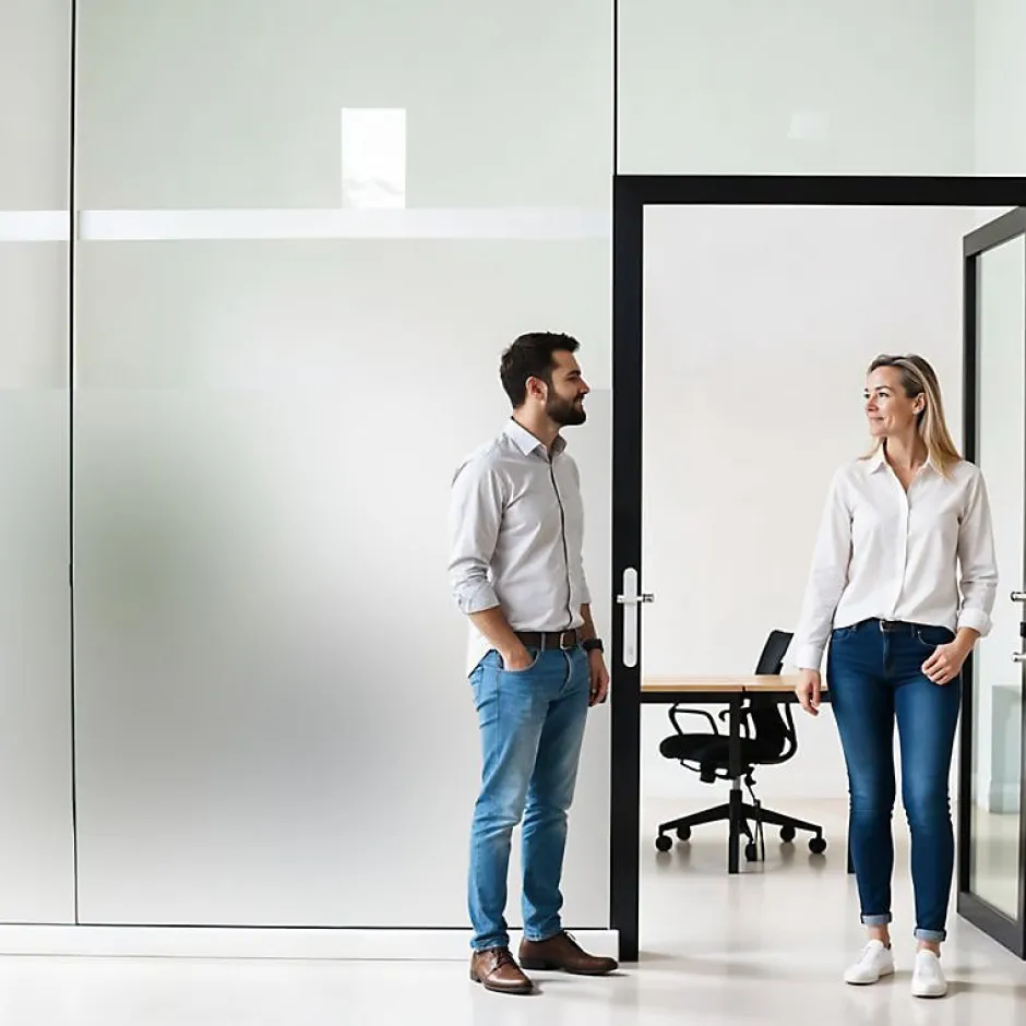 DIMEXACT - Film adhésif anti-regard mat translucide pour extérieur - 152 cm x 0.5 m - en Rouleau- Outlet