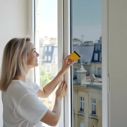 DIMEXACT - Film anti regard pour fenêtre à petit vitrage vis-à-vis proche - alu foncé et noir - 152 cm x 0.5 m - en Rouleau- Best