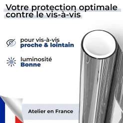 DIMEXACT - Film anti regard pour fenêtre à petit vitrage vis-à-vis proche - alu foncé et noir - 152 cm x 0.5 m - en Rouleau- Best