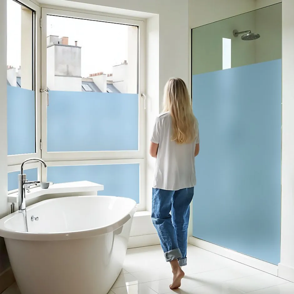 DIMEXACT - Film dépoli bleu adhésif - 152 cm x 0.5 m - en Rouleau