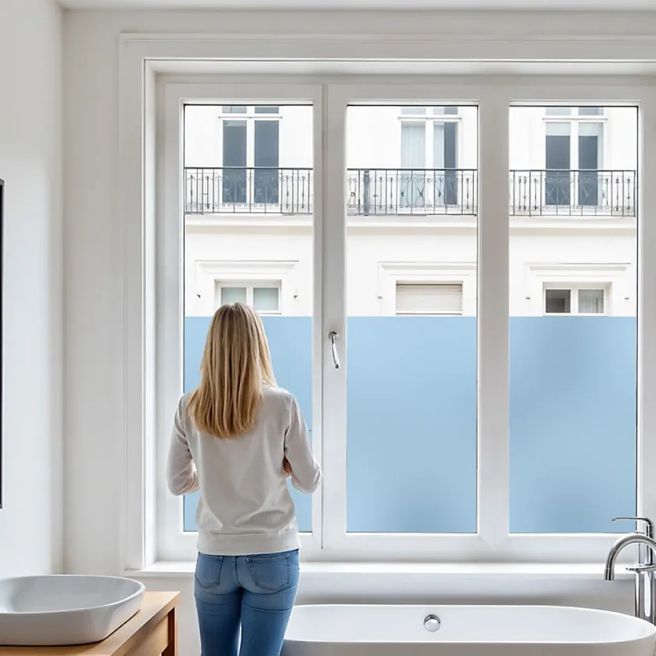 DIMEXACT - Film dépoli bleu adhésif - 75 cm x 10 m - en Rouleau