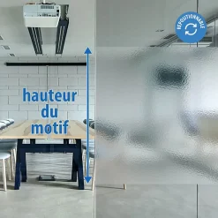 DIMEXACT - Film électrostatique dépoli effet verre cathédrale - 120 cm x 1.5 m - en Rouleau