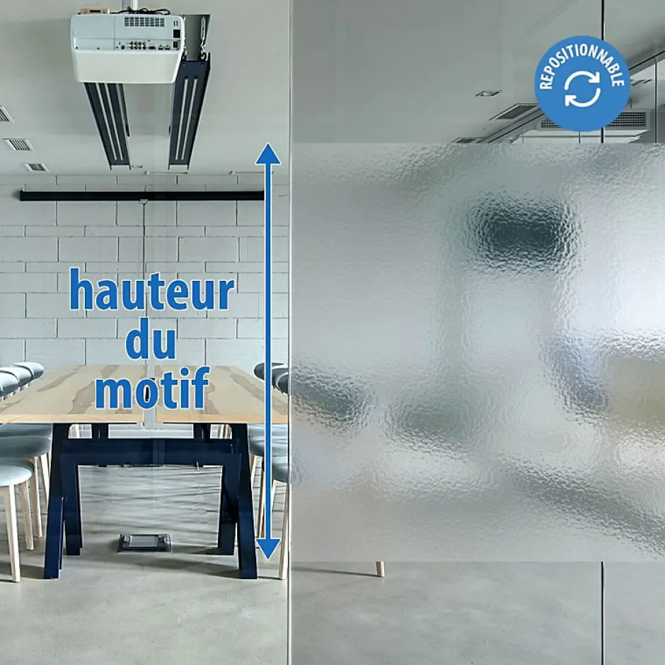 DIMEXACT - Film électrostatique dépoli effet verre cathédrale - 120 cm x 2 m - en Rouleau