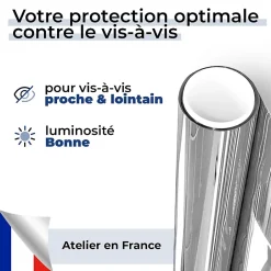 DIMEXACT - Film miroir sans tain repositionnable pour grand vitrage - alu foncé - 120 cm x 1 m - en Rouleau