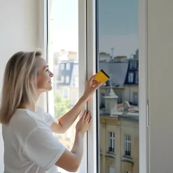 DIMEXACT - Film miroir sans tain de sécurité pour petit vitrage vis-à-vis proche - alu foncé - 75 cm x 5 m - en Rouleau- Outlet