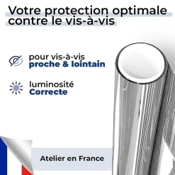 DIMEXACT - Film miroir sans tain de sécurité pour petit vitrage vis-à-vis proche - alu foncé - 75 cm x 5 m - en Rouleau- Outlet