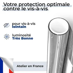 DIMEXACT - Film miroir sans tain repositionnable pour grand vitrage - alu clair - 60 cm x 1 m - en Rouleau- Best