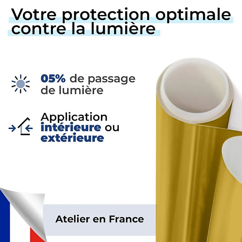 DIMEXACT - Film occultant or brillant pour fenêtre - 122 cm x 2.5 m - en Rouleau