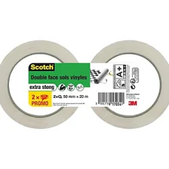 Scotch Double face pour sols vinyles 50 mm x 20 m