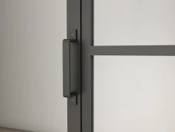 Schulte Double porte coulissante complète verre - 205x220 - porte vitrée - porte verrière - décor Loftstyle - noir