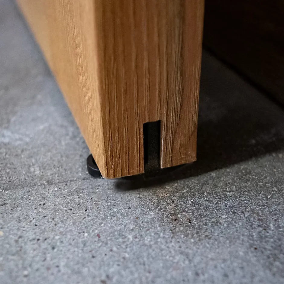 Double porte coulissante intérieure en bois - 180x215 - chêne - oak - système ouvert noir - softclose-Schulte Hot