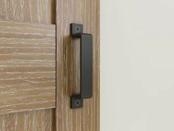 Double porte coulissante intérieure en bois - 180x215 - chêne - oak - système ouvert noir - softclose-Schulte Hot