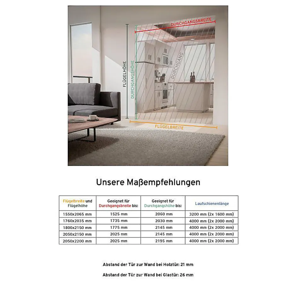 Double porte coulissante intérieure en bois - 180x215 - chêne - oak - système ouvert noir - softclose-Schulte Hot