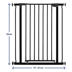 Barriere de securite Extra Haute LIBERTY - Par pression - L 75/81 x H 93 cm - Noire-Dreambaby Online