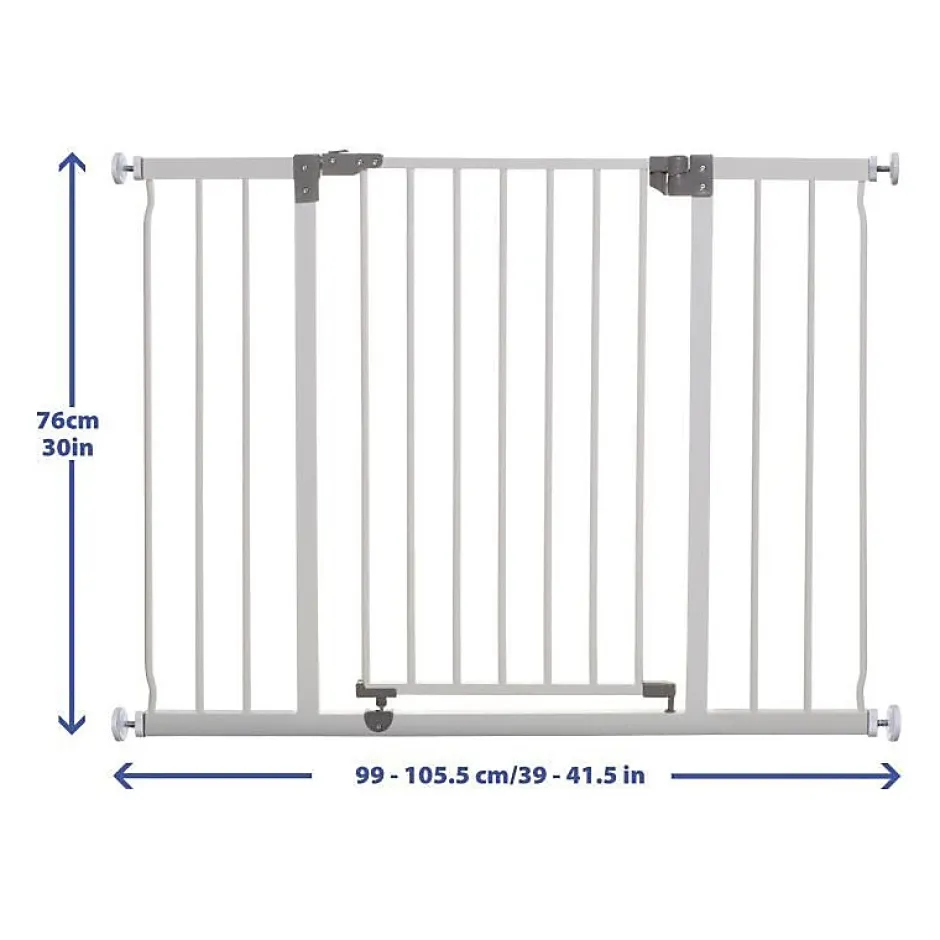 Barriere de securite Extra large LIBERTY - Par pression - L 99/105,5 x H 75 cm - Blanche-Dreambaby New