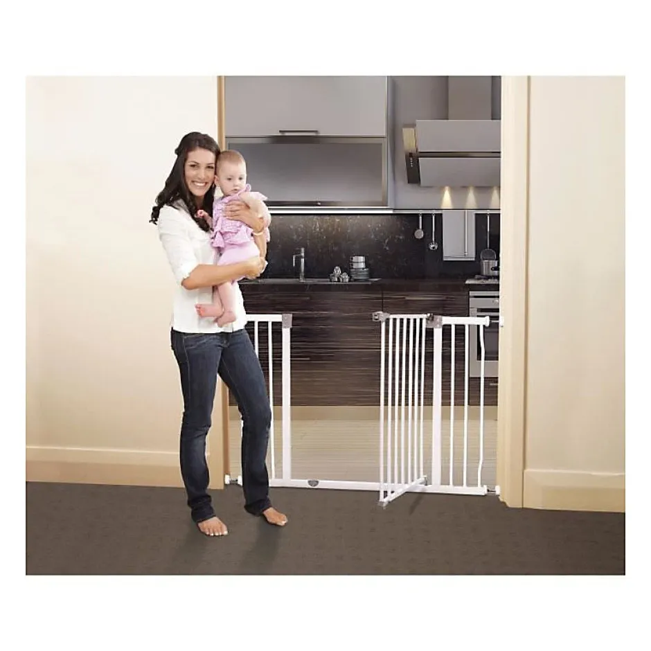 Barriere de securite Extra large LIBERTY - Par pression - L 99/105,5 x H 75 cm - Blanche-Dreambaby New