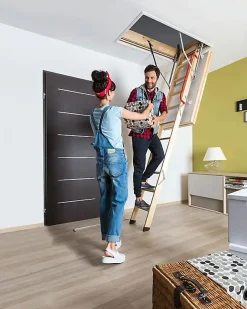 Echelle coupe feu 60min avec trappe de 86x130cm - Hauteur de 2.34 à 2.80m - LWF60/86130-280-Matisere Best