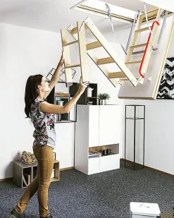 Echelle coupe feu 60min avec trappe de 70x130cm - Hauteur de 2.42 à 3.05m - LWF60/70130-305-Matisere Clearance