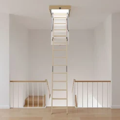 Matisere Echelle escamotable bois - Trémie de 70 x 120cm - Hauteur de 2.00 à 3.05m - LDK70120/305