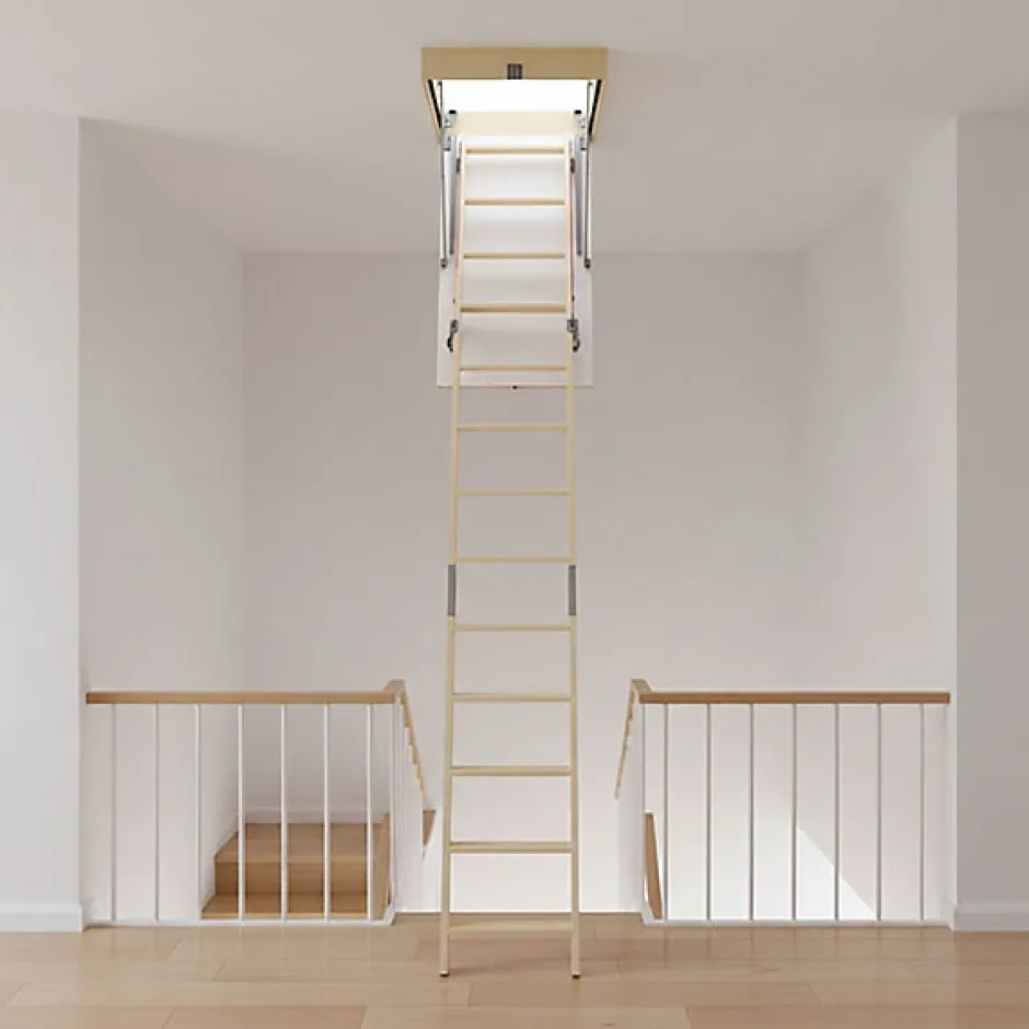 Echelle escamotable bois - Trémie de 60 x 120cm - Hauteur de 2.00 à 3.05m - LDK60120/305-Matisere New